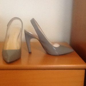 Charles Jourdan Gray Patent Leather Slingback Heels